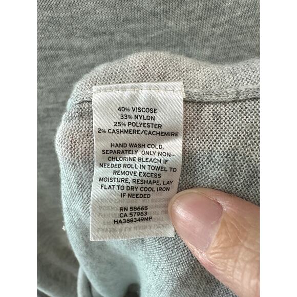 HALOGEN | Gray Mock Neck Sweater Soft Blend Cashmere | Petite Small - Picture 6 of 6